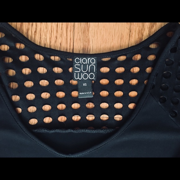 Clara Sun Woo Cut-Out Style Black Tunic XS - Picture 4 of 5